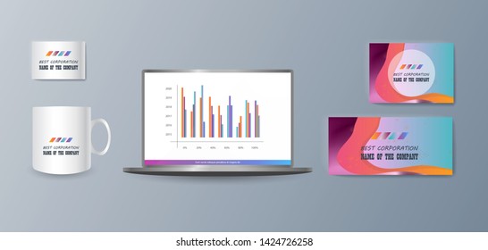 Presentation of a collection fashionable stylish items for marketing promotion goods and services on the market. Vector illustration