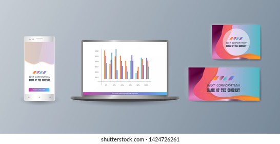 Presentation of a collection fashionable stylish items for marketing promotion goods and services on the market. Vector illustration