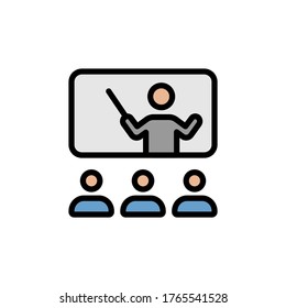 Presentation colored icon. Simple color element illustration. Presentation concept outline symbol design from Business strategy set. Can be used for web and mobile