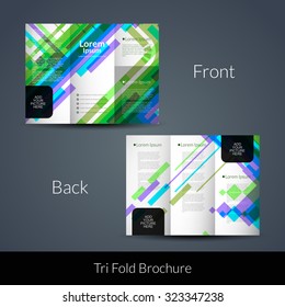Presentation of colorful Tri Fold brochure design template.