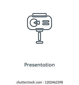 Presentation concept line icon. Linear Presentation concept outline symbol design. This simple element illustration can be used for web and mobile UI/UX.