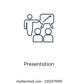 Presentation concept line icon. Linear Presentation concept outline symbol design. This simple element illustration can be used for web and mobile UI/UX.