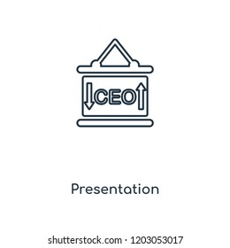 Presentation concept line icon. Linear Presentation concept outline symbol design. This simple element illustration can be used for web and mobile UI/UX.