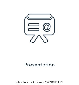 Presentation concept line icon. Linear Presentation concept outline symbol design. This simple element illustration can be used for web and mobile UI/UX.