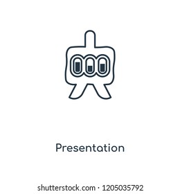 Presentation concept line icon. Linear Presentation concept outline symbol design. This simple element illustration can be used for web and mobile UI/UX.