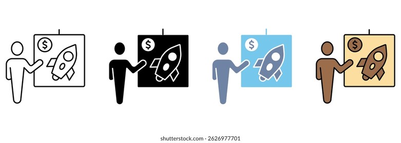 presentation concept line icon. Simple element illustration.