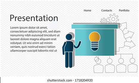 Presentation Concept On Transparency Background Creative Stock Vector ...