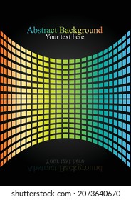 Presentation concept vector background. Reflection of gradient light wall on black backdrop.  Musical poster.