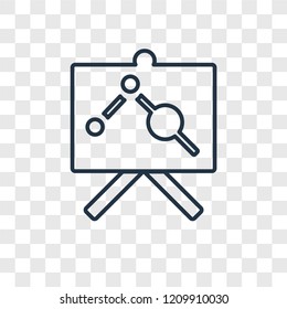 Presentation concept vector linear icon isolated on transparent background, Presentation concept transparency concept in outline style