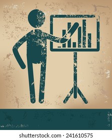Presentation concept,human resource on old background,grunge vector