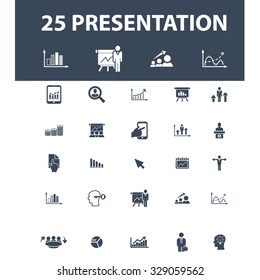 Präsentations-, Konferenz- und Tagungssymbole