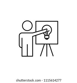 presentation of cost reduction line icon. Element of business organisation icon for mobile concept and web apps. Thin line presentation can be used for web and mobile on white background