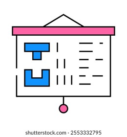 presentation of courses line icon vector. presentation of courses sign. isolated symbol illustration