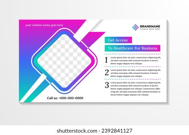 plantilla de diseño de portada de presentación para obtener acceso a Medicina y Salud para empresas de medios sociales y marketing digital, plantilla de vectores de portada, diseño de publicidad, banner de medios sociales. foto