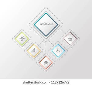 Presentation creative concept business data visualization for infographic. With 5 options. Vector illustration EPS10. 