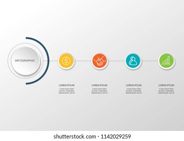 Presentation creative concept business data visualization for infographic. With 4
circle options. Vector illustration. 