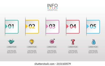 Presentation creative concept business data visualization for infographic. With 5 options. Vector illustration EPS10. 