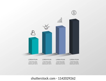 Presentation creative concept. Volume 3D infographic. Vector illustration. 