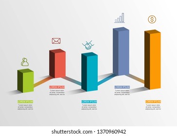 Presentation creative concept . Volume 3D infographic. With 5 options vector illustration EPS10. 