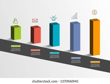 Presentation creative concept . Volume 3D infographic. With 5 options vector illustration EPS10. 