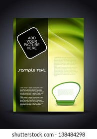 Presentation of creative corporate flyer or cover design in green color.
