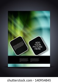 Presentation of creative corporate flyer or cover design in green color.