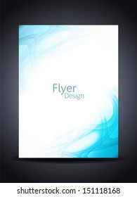 Presentation of creative flyer or cover design with blue color waves. vector illustration