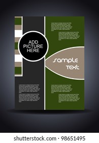 Presentation of creative flyer or cover design. Vector illustration