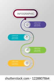 Presentation creative oval concept business data visualization for infographic. With 4
circle options. Vector illustration. 