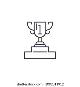 Presentation cup linear icon concept. Presentation cup line vector sign, symbol, illustration.