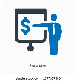 Presentation or demonstration icon concept