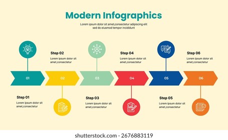 Plantilla de diseño de presentación con infografías geométricas modernas