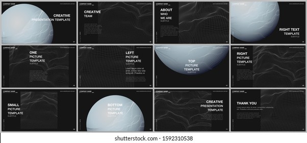 Presentation design vector template, multipurpose template for presentation slide, flyer, brochure cover design, infographic report.Cyberspace technology, futuristic digital science technology concept