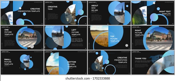 Presentation Design Vector Templates, Multipurpose Template For Presentation Slide, Flyer, Brochure Cover Design, Infographic Report. Simple Design Background With Circles, Geometric Round Shapes.