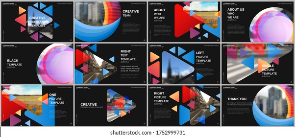 Presentation design vector templates, multipurpose template for presentation slide, flyer, brochure cover design, infographic. Colorful design background for professional business agency portfolio.