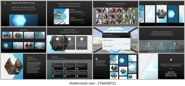Presentation design vector templates, multipurpose template for presentation slide, flyer, brochure cover design, infographic report. Abstract geometric pattern. Corporate identity business concept.