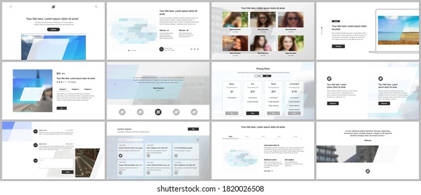 Presentation design vector templates, multipurpose template for presentation slide, flyer, brochure cover design, infographic report. Abstract geometric pattern. Corporate identity business concept.