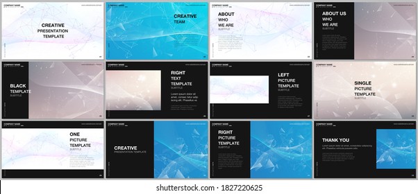 Presentation Design Vector Templates, Multipurpose Template For Presentation Slide, Flyer, Brochure Cover, Infographic Report Presentation. Wave Flow Background For Science Or Medical Concept Design.