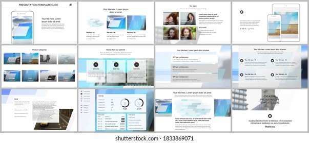 Presentation design vector templates, multipurpose template for presentation slide, flyer, brochure cover design, infographic report. Abstract geometric pattern. Corporate identity business concept.