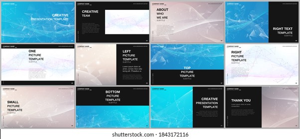 Presentation Design Vector Templates, Multipurpose Template For Presentation Slide, Flyer, Brochure Cover, Infographic Report Presentation. Wave Flow Background For Science Or Medical Concept Design.