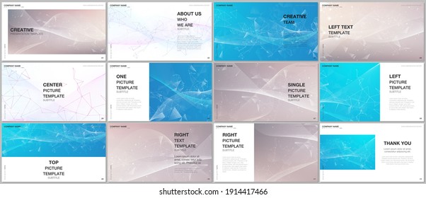 Presentation design vector templates, multipurpose template for presentation slide, flyer, brochure cover, infographic report presentation. Wave flow background for science or medical concept design.