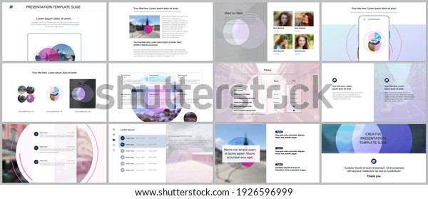 Presentation design vector templates, multipurpose\
template for presentation slide, flyer, brochure cover design with\
abstract circle banners. Social media web banner. Social network\
photo frame.