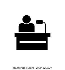 presentation desk vector glyph flat simple illustration on white background..eps