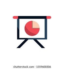 presentation diagram board office work business equipment icon vector illustration