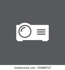 Presentation digital projector icon vector, filled flat sign, solid white pictogram. Symbol, logo illustration. Pixel perfect