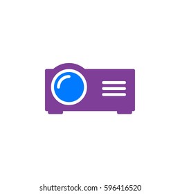 Presentation digital projector icon vector, filled flat sign, solid colorful pictogram isolated on white. Symbol, logo illustration. Pixel perfect