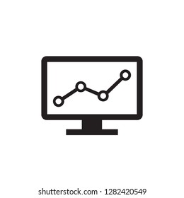 Presentation display with exchange infographic black icon vector illustration.