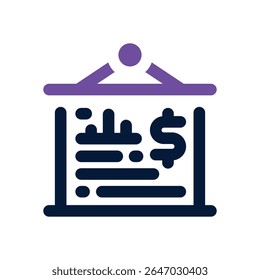 ícone duotônico da apresentação. Ícone vetorial moderno e elegante para sites, aplicativos móveis, materiais de marketing e design corporativo. Totalmente dimensionável e pronto para uso.
