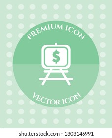 Presentation Easel Board Icon for Web. Application, Software & Graphic Design.