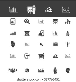 presentation, economics, statistics icons